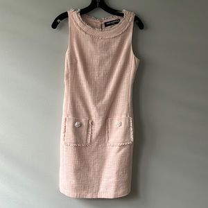 karl Lagerfeld Paris Round Neck Tweed Shift Dress